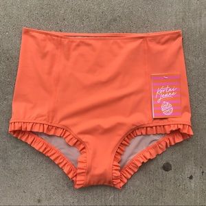 NWT Kortni Jeane All Ruffled Up Bottom Tangerine